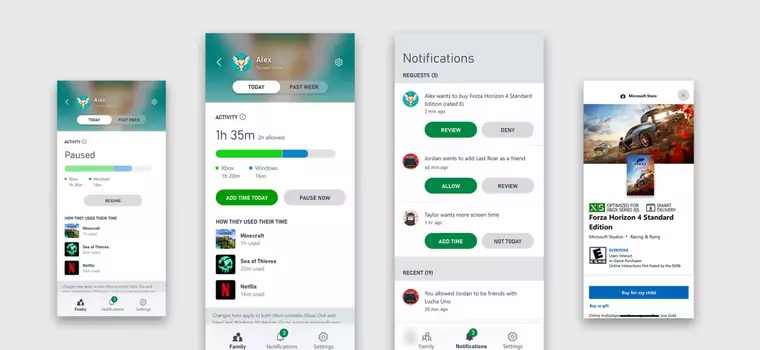 Xbox Family Settings z nowymi opcjami dostępu do konsoli i zarządzania zakupami