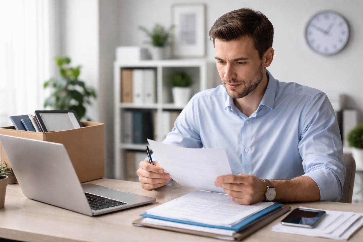 Mężczyzna trzyma w ręce kartkę