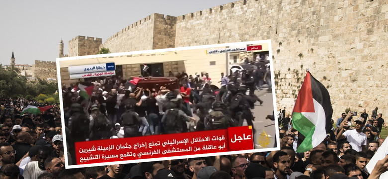 Kondukt pogrzebowy palestyńskiej dziennikarki zaatakowany przez izraelską policję. Dramatyczne sceny z Jerozolimy