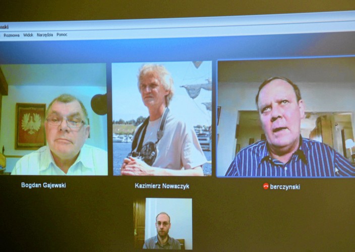 (Od lewej) dr inż. Bogdan Gajewski, dr Kazimierz Nowaczyk i dr Wacław Berczyński