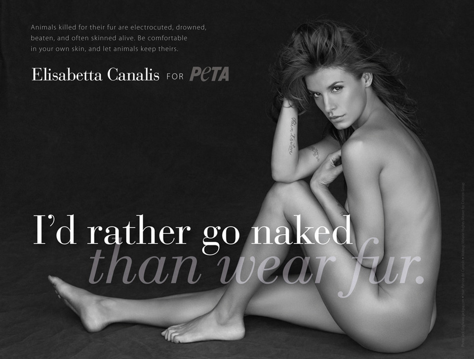 Elisabetta Canalis w kampani reklamowej PETA