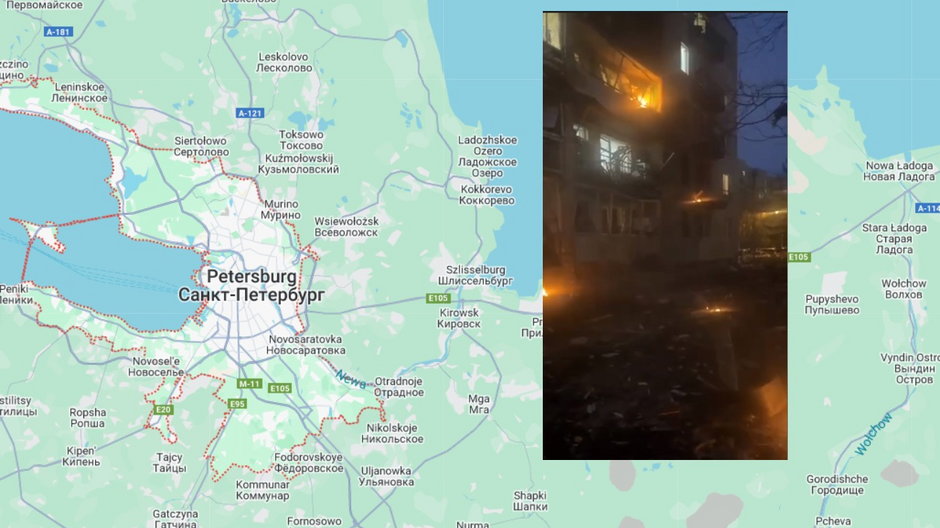 Atak drona w Petersburgu