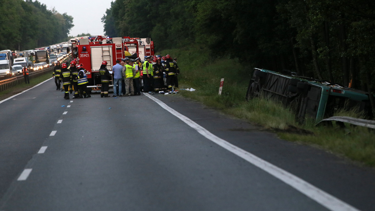 ROMANÓW WYPADEK AUTOKARY RANNI DZIECI (miejsce wypadku)