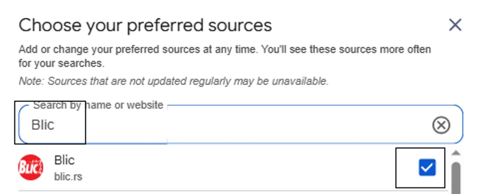 Preferred source Blic