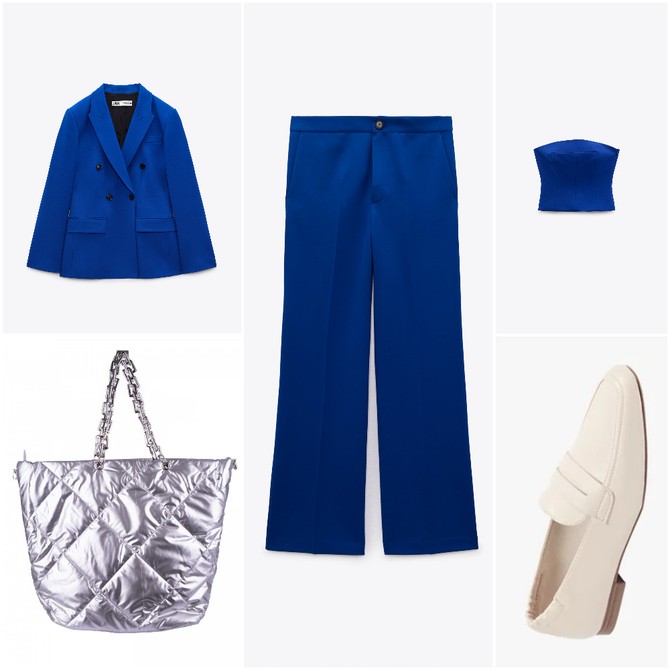 Sako, pantalone i korset „Zara“, tašna i mokasine „Metro“