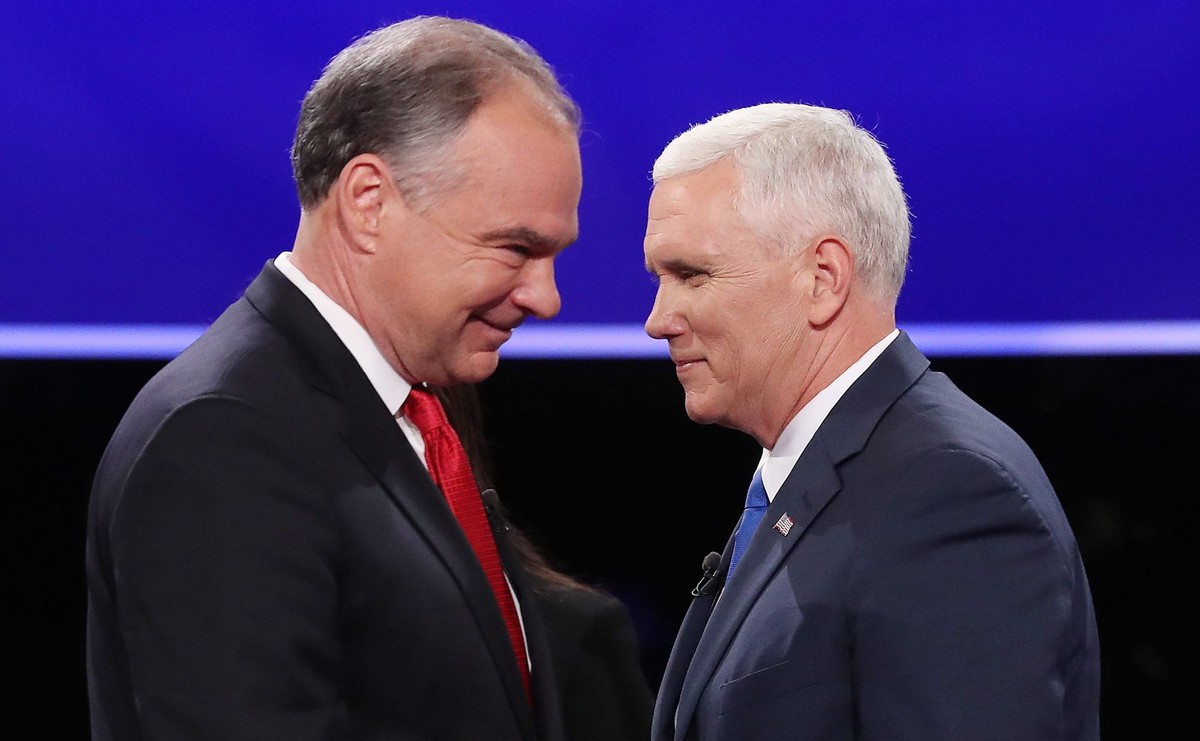 Mike Pence (P) i Tim Kaine (L)