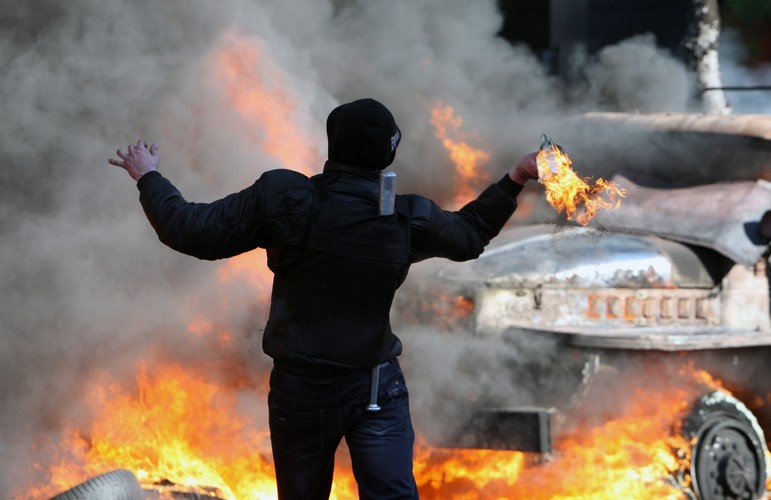 Protesty na Ukrainie. Fot. EPA/IGOR KOVALENKO/PAP/EPA