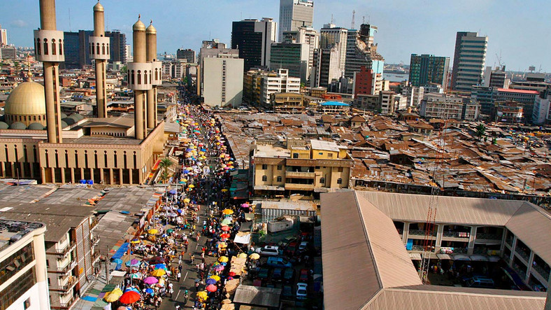 Lagos' central business district epitomizes the city's out-sized population (Punch)