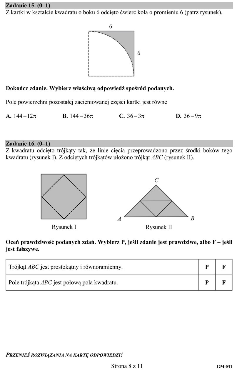 Egzamin gimnazjalny 2017: matematyka