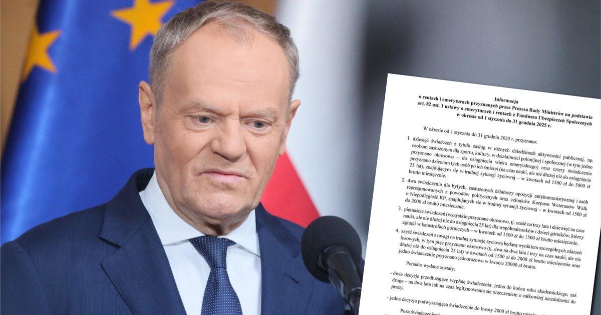 Nawet 20 tys. zł renty od premiera. Nie dowiemy się, kogo wspiera Donald Tusk