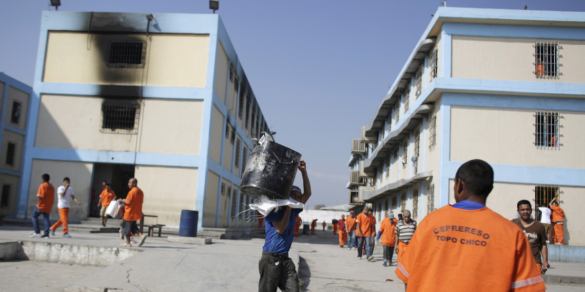 Inmates in the Topo Chico prison during a media tour in Monterrey, Mexico.