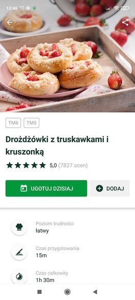 Drożdżówki z truskawkami