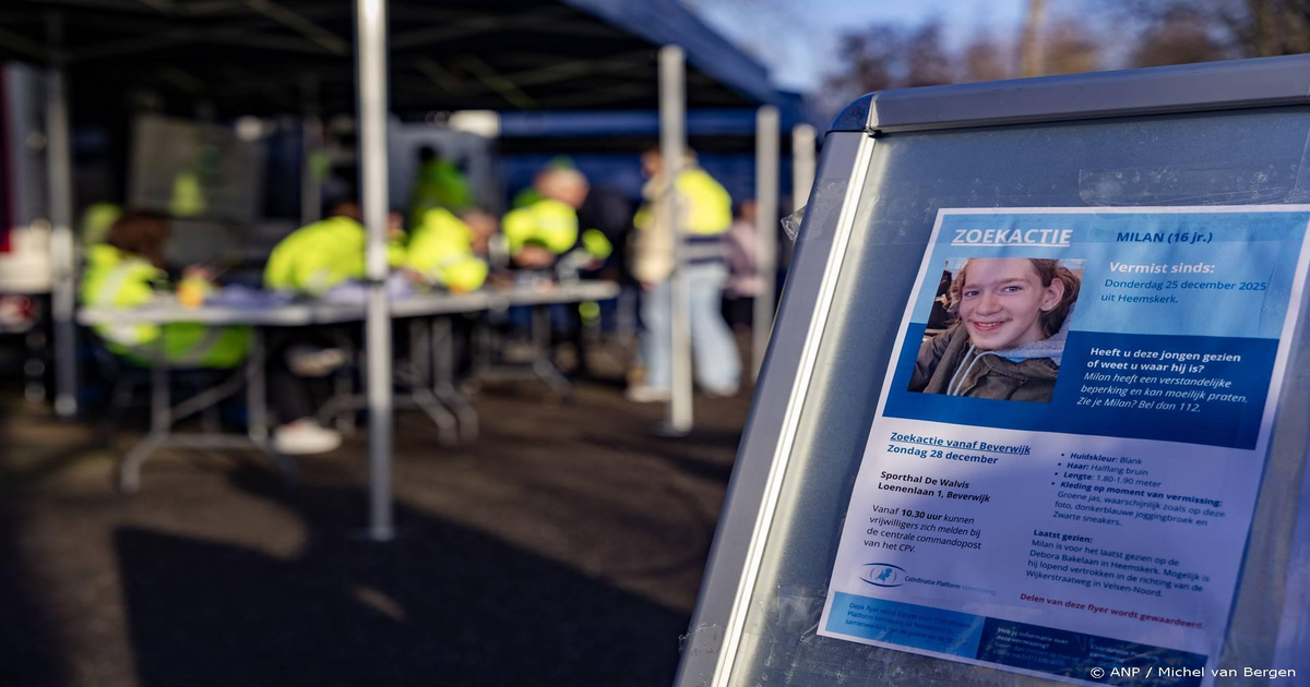 Politie zet sonar in bij zoektocht naar vermiste Milan (16) in Beverwijk