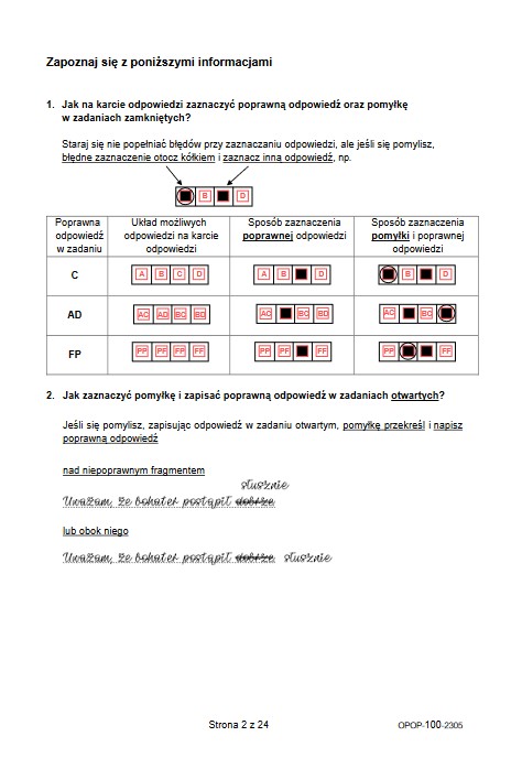 Egzamin ósmoklasisty 2023: strona 2