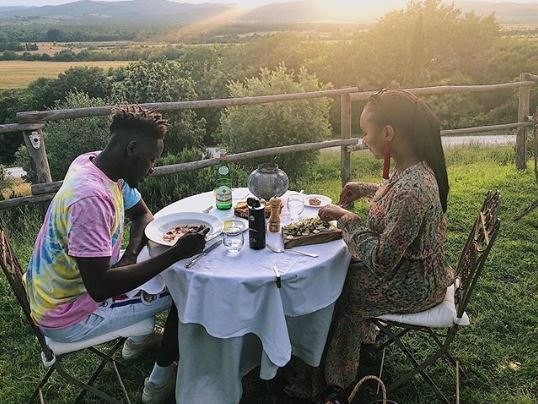 Mr Eazi with his girlfriend, Temi Otedola 