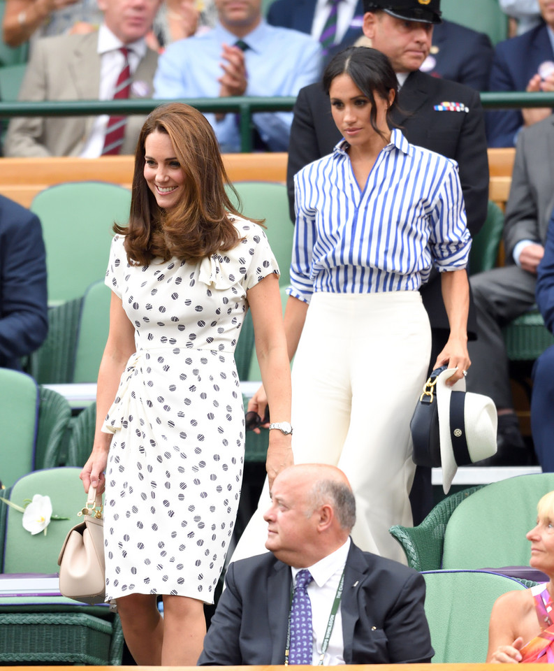 Księżna Kate i księżna Meghan na Wimbledonie w 2018 roku