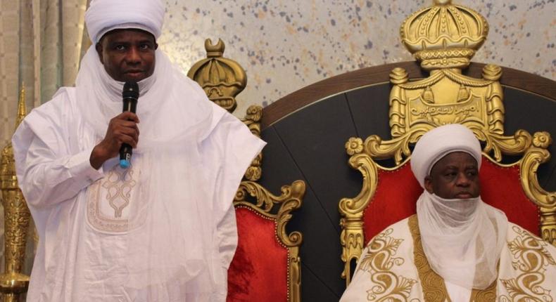 Gov. Aminu Tambuwal and the Sultan of Sokoto, Dr Sa’ad Abubakar. [thecable]