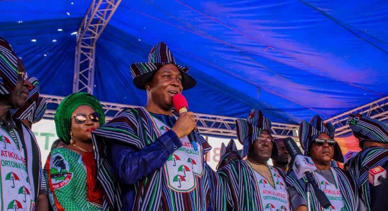 Senate President Bukola Saraki at the PDP presidential campaign rally in Benue state