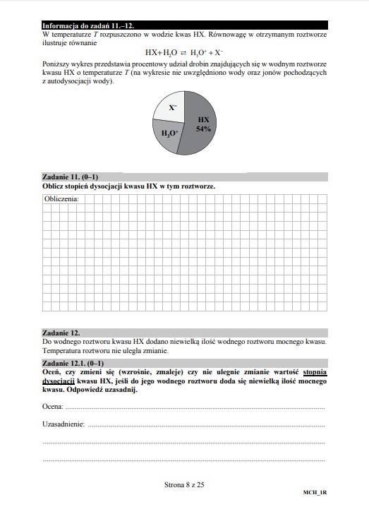 Matura z chemii - arkusz, poziom rozszerzony