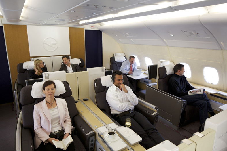 Airbus A380: Siedzenia w pierwszej klasie. Fot. Lufthansa