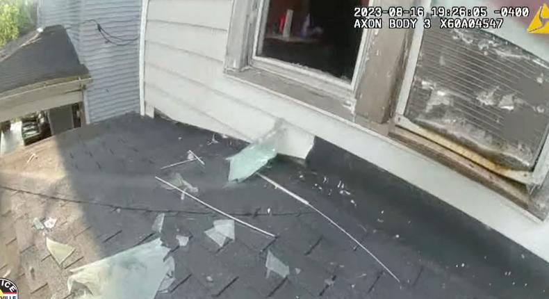 Police body camera footage shows the moment officers rescued a woman chained up inside a Kentucky home.Louisville Metro Police Department