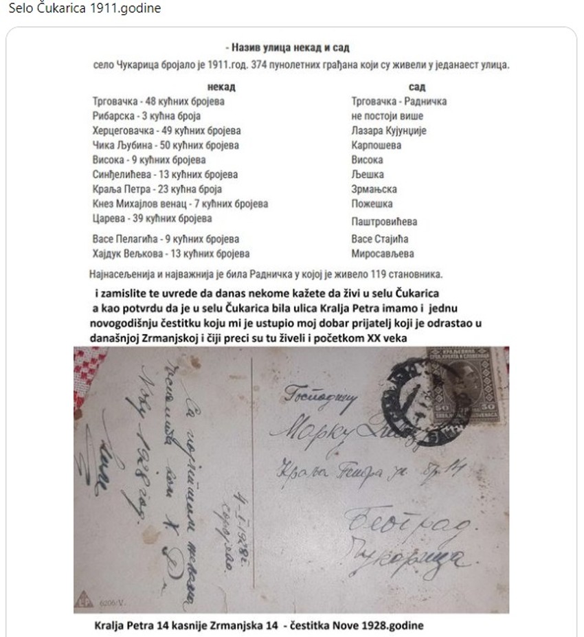 Nekadašnji nazivi ulica u Beogradu