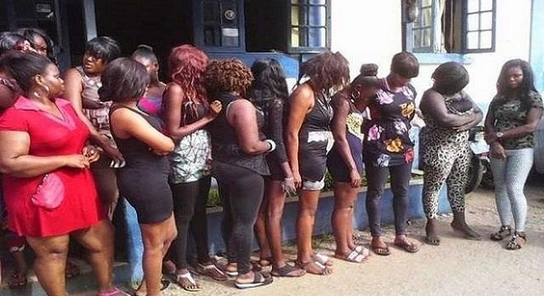 Some of the arrested Abuja prostitutes