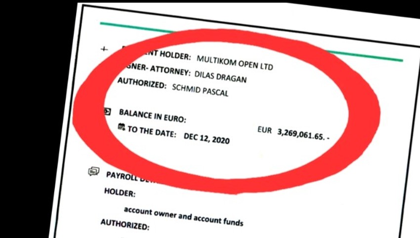 Skoro 3,3 miliona evra je na računu u Honkongu 