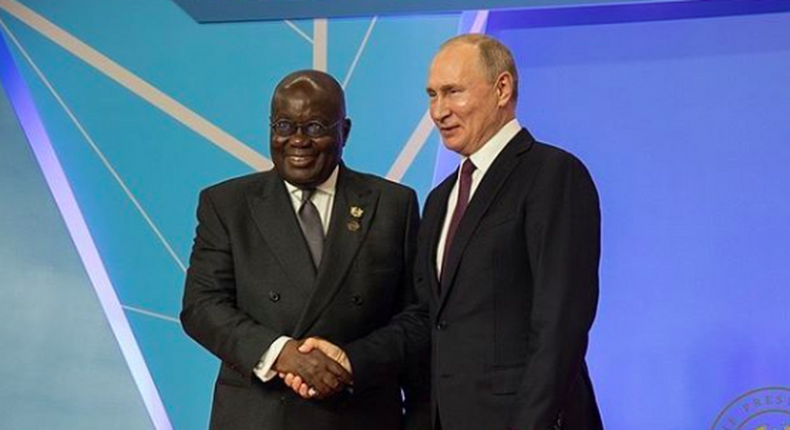 Akufo-Addo and Russia President, Putin.