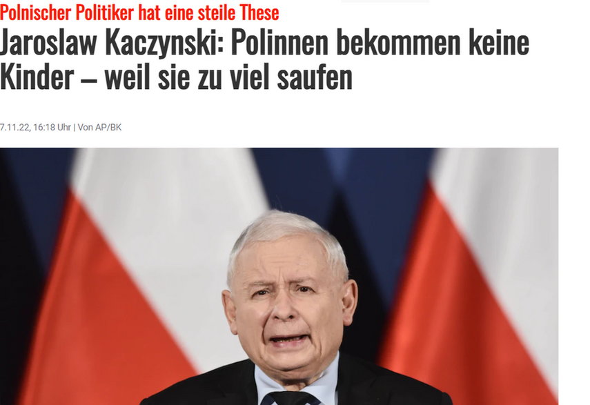 "Polki nie mają dzieci, bo za dużo piją" — donosi Berliner Kurier.