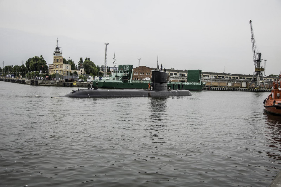 Szwedzka łódź podwodna wpłynęła do portu.