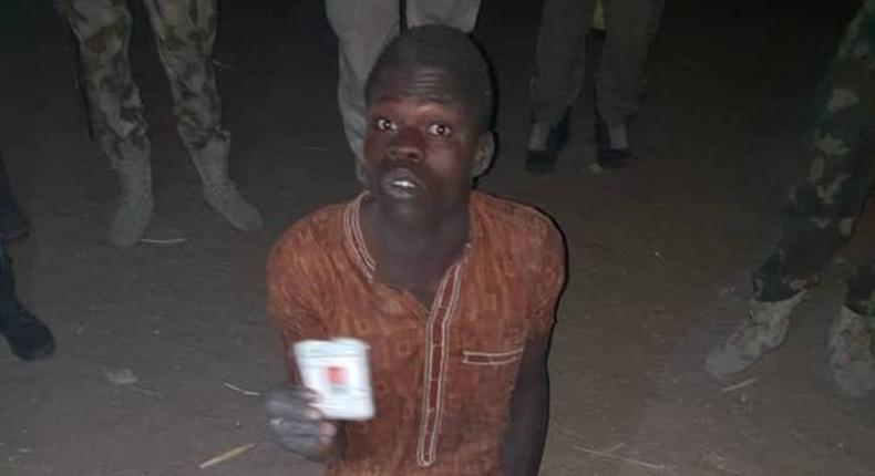 Suspected terrrorist, Babagana Abubakar, aka Alagarno [Facebook/HQ Nigerian Army]