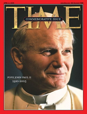 Jan Paweł II na okładce magazynu "Time", fot. AFP
