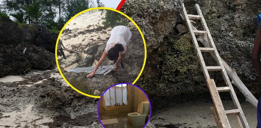 Koszmar na Zanzibarze. Ciężarna kobieta schodziła na plażę po drabinie