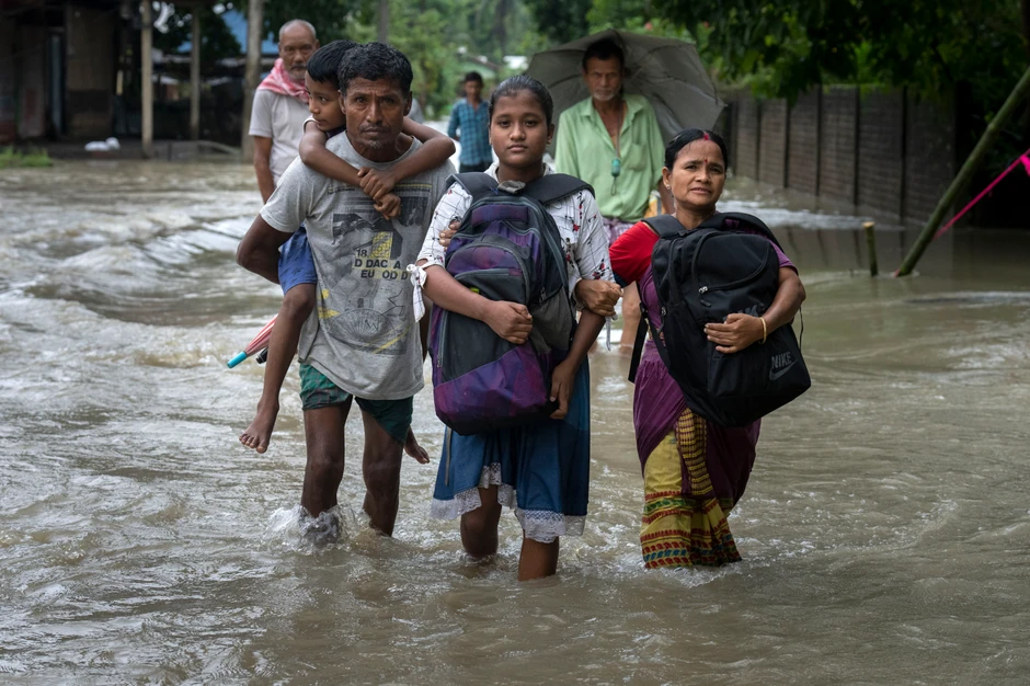 Poplave u Indiji -  selo Džalimura kod Gauhatija