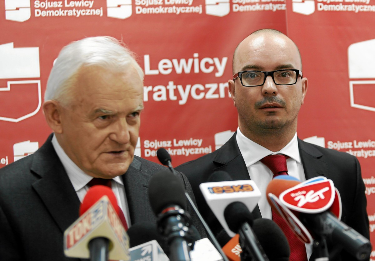 Lider SLD Leszek Miller i Sebastian Wierzbicki
