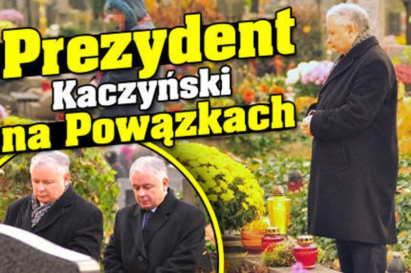 Prezydent Kaczyński na Powązkach