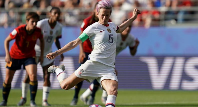 Rapinoe's two penalties set up a quarter-final meeting with hosts France