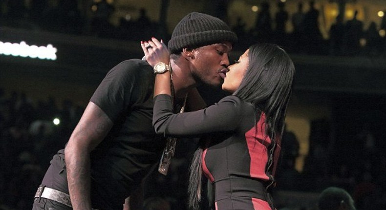 Meek Mill and Nicki Minaj share kiss at Power 99 FM's Powerhouse gig in Philadelphia, Pennsylvania