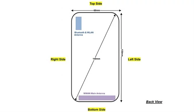 Nokia 1 na rysunku z FCC