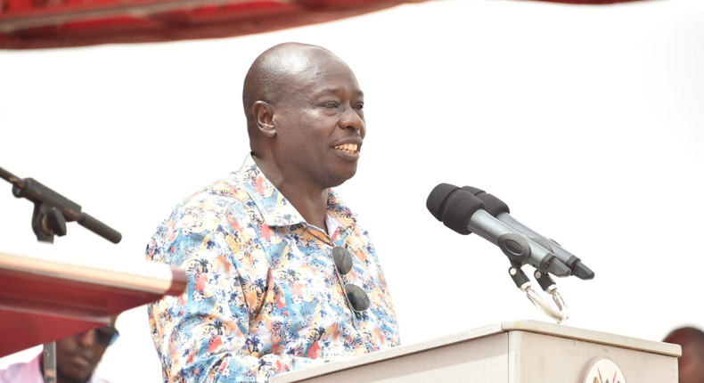 Deputy President Rigathi Gachagua speaks after launching the GoK and United Nations joint Flash Appeal for drought response programme in Garissa County on November 21, 2022