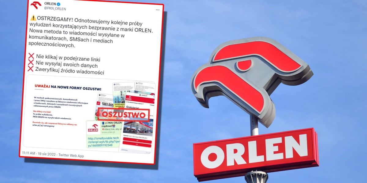 Orlen ostrzega przed fałszywymi ogłoszeniami i linkami