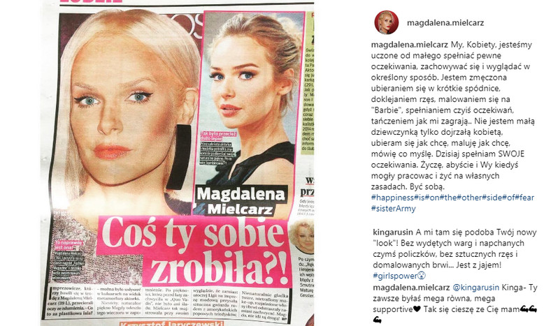 Magdalena Mielcarz na Instagramie