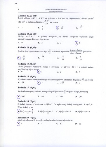 Matura 2014 z matematyki - rozwiązania
