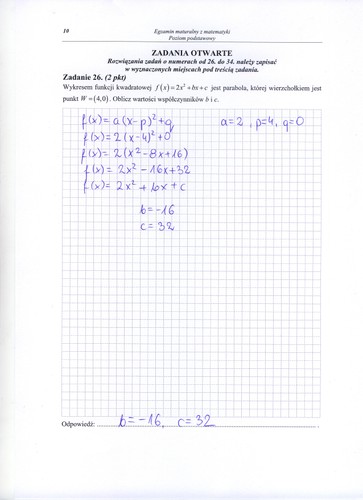 Matura 2014 z matematyki - rozwiązania