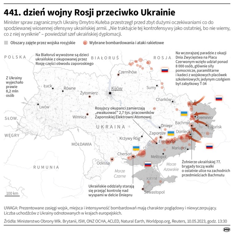 441. dzień wojny Rosji przeciwko Ukrainie [MAPA]