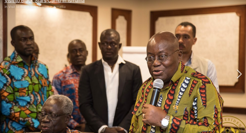 Nana Addo visits Black Stars in Egypt