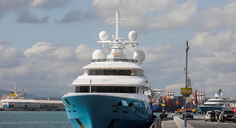 Dmitry Pumpyansky's superyacht Axioma is being held in Gibraltar.