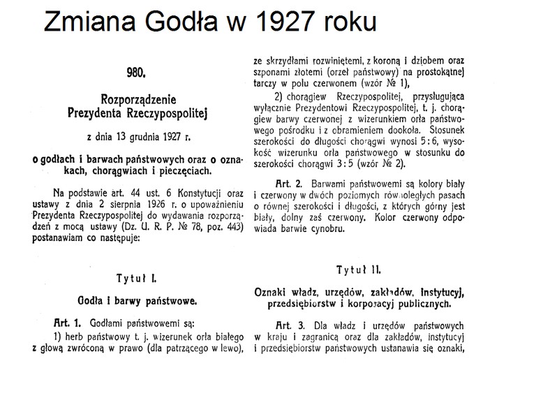 Zmiana godła w 1927 roku