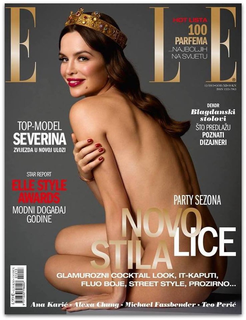 Gola seve - Iako je časopis „Elle“ (izdanje za Hrvatsku) krajem oktobra proglasio Severinu za najbolje obučenu zvezdu, ona se za novi broj, koji je od danas u prodaji, slikala kao od majke rođena.